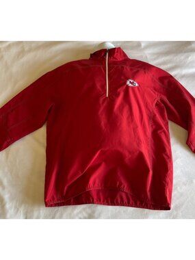 Kansas City Chiefs Cutter & Buck Red Half-Zip Pullover Jacket Mens Polyester Emb